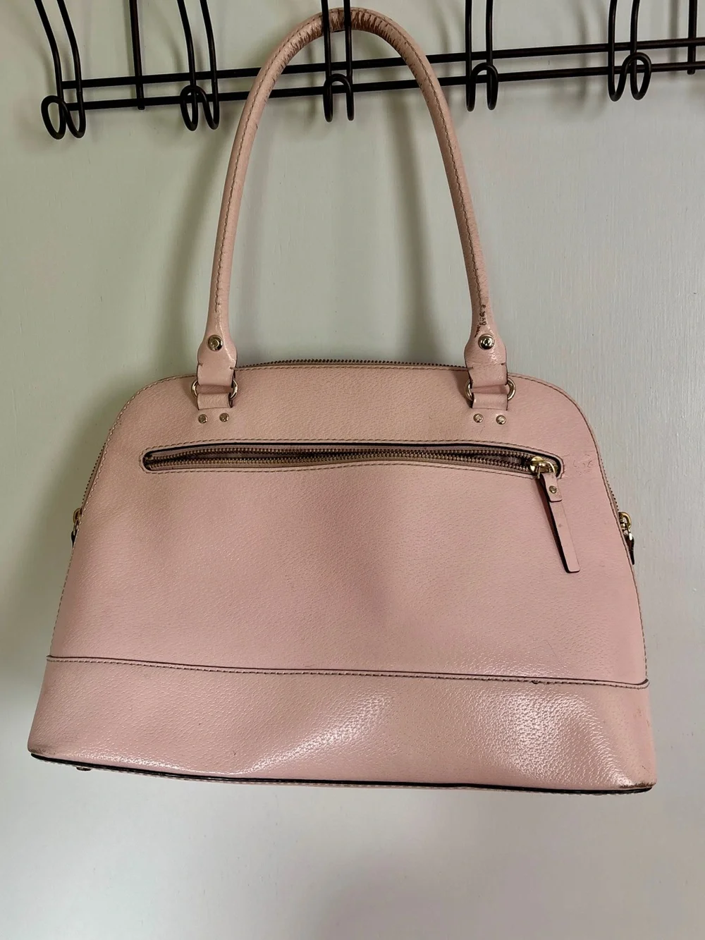 kate spade Pale Pink Leather Dome Satchel with Gold Hardware